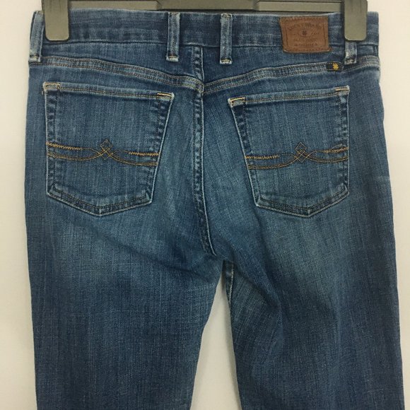 Lucky Brand Womens 4/27 The Sweet Jean Boot Embroidered Cotton Blend Medium Wash - Picture 6 of 12